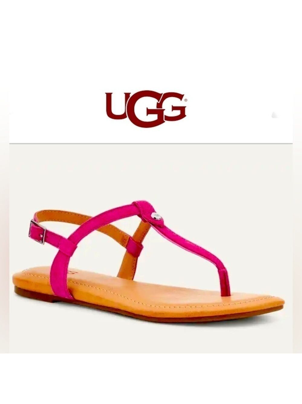UGG Madeena Fuchsia Suede Ankle Strap Sandals size 7